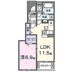 サンライズ・K 1LDKの間取図画像