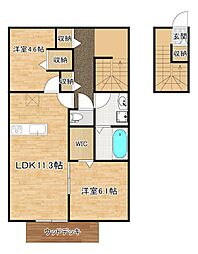 ベルリードF.mio 2LDKの間取図画像