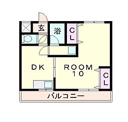 敷島第4マンション 1DKの間取図画像