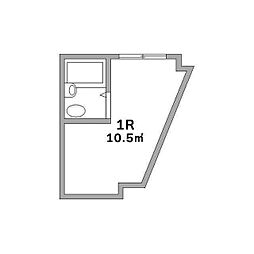 ビジネスワン 2階ワンルームの間取り