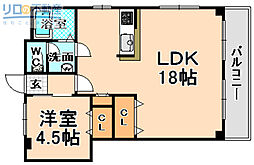 ツインライフ武庫之荘Ａ 2階1LDKの間取り