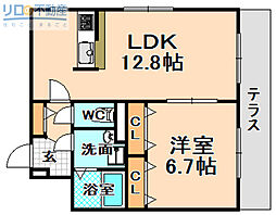 ＬＡ　ＭＡＩＳＯＮ　ＰＡＲＴＩＲ 1階1LDKの間取り