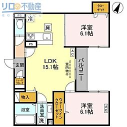 間取図画像 2LDK