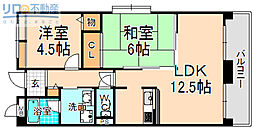 ヴィラ安堂寺 2LDKの間取図画像