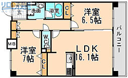 KDX宝塚レジデンス 2LDKの間取図画像