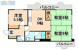 瑞ケ丘マンション 3DKの間取図画像