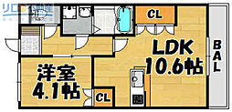 ルミナス2 1LDKの間取図画像