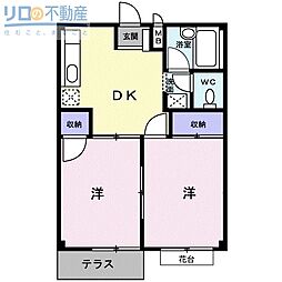 ファミール安倉2 2DKの間取図画像