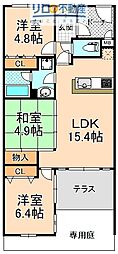 パレ塚口北宮の杜 3LDKの間取図画像