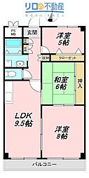 みずほマンション 3LDKの間取図画像