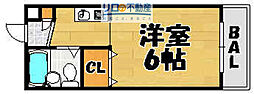 第一インテリジェントビル 1Kの間取図画像