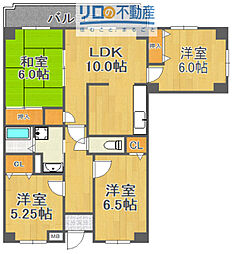 リジェール宝塚 4LDKの間取図画像