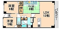 ドレム伊丹 3LDKの間取図画像