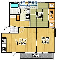シャーメゾン川面 2LDKの間取図画像