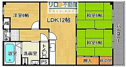 リジェール宝塚 3LDKの間取図画像