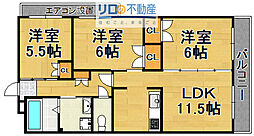 アメニティーコートK.IB棟 3LDKの間取図画像