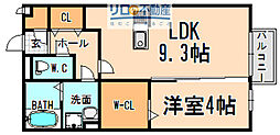 フロントリバー 1LDKの間取図画像