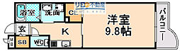 アドラブール 1Kの間取図画像