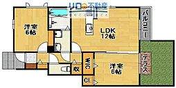 ドエル寿楽荘 2LDKの間取図画像