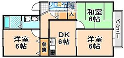 パークヒルズ春日丘 3DKの間取図画像