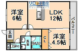 ハイツ早苗 2LDKの間取図画像