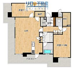 ジオタワー宝塚 グランレジス 2LDKの間取図画像