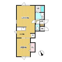 NEO-SY 1LDKの間取図画像