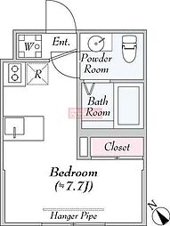 Ａｂｉｅｔｅ ｆｉｖｅ 1階ワンルームの間取り