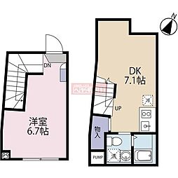 ＨＪ ＰＬＡＣＥ ＮＩＳＨＩＨＡＲＡ 1階1DKの間取り