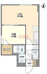 ウェルスクエア駒場東大前 1階1LDKの間取り