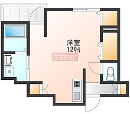 スヤマハイツ 1階ワンルームの間取り