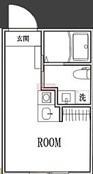 ＨＪ ＰＬＡＣＥ ＹＯＹＯＧＩ−ＵＥＨＡＲＡ 2階ワンルームの間取り
