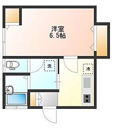 阿川ハウス3番館 1階1Kの間取り