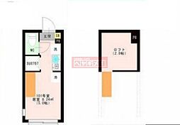 OTAS代田橋 1階ワンルームの間取り