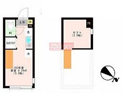 OTAS代田橋 2階ワンルームの間取り