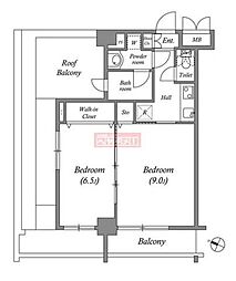 ルクレ代田橋 8階2Kの間取り