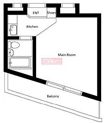 ハイタウン駒場東大前 3階ワンルームの間取り