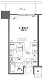 プライムアーバン初台 5階1Kの間取り