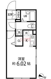 Branche笹塚 4階ワンルームの間取り