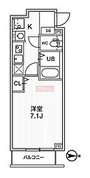 T’s Cuore 梅ヶ丘 302 3階1Kの間取り