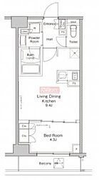 プラウドフラット渋谷富ヶ谷 2階1LDKの間取り
