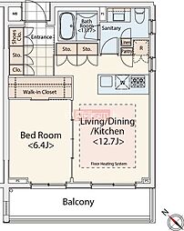 カスタリア初台II 4階1LDKの間取り