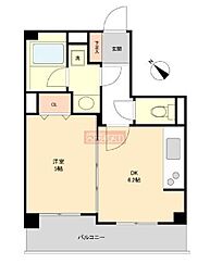 ルクレ初台 3階1DKの間取り