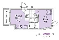 EXAM代々木八幡 5階1DKの間取り