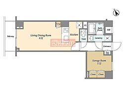 ディームス初台II 1階1LDKの間取り