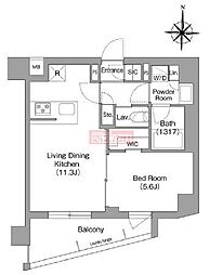 コンフォリア・リヴ永福町 1LDKの間取図画像