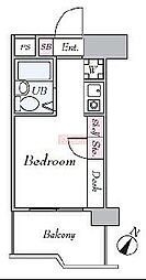 スカイコート明大前2 ワンルームの間取図画像