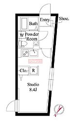 アバンティア初台 ワンルームの間取図画像