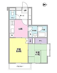 リトル上原 2DKの間取図画像