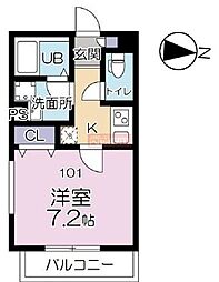 ルーチェ松原 1Kの間取図画像